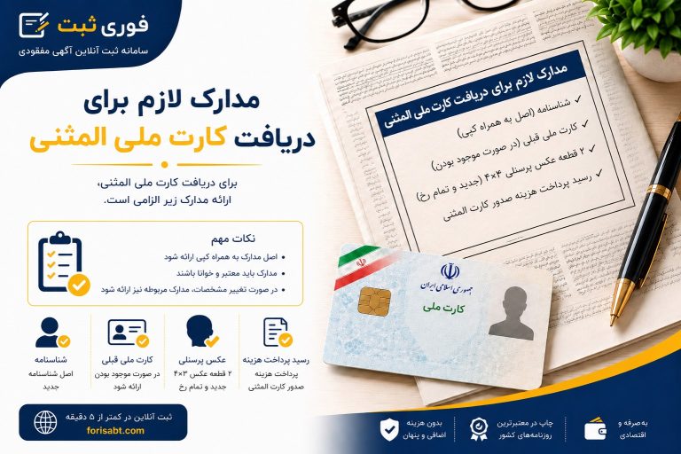 مدارک لازم برای گرفتن گرفتن کارت ملی المثنی