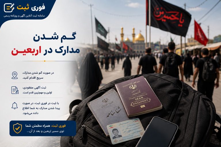 گم شدن مدارک در پیاده روی اربعین